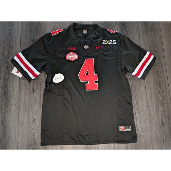 Jeremiah Smith #4 Ohio Buckeyes 🏈 2025 BLACKOUT Natty Champs Jersey XXXL 3XL - Picture 3 of 4